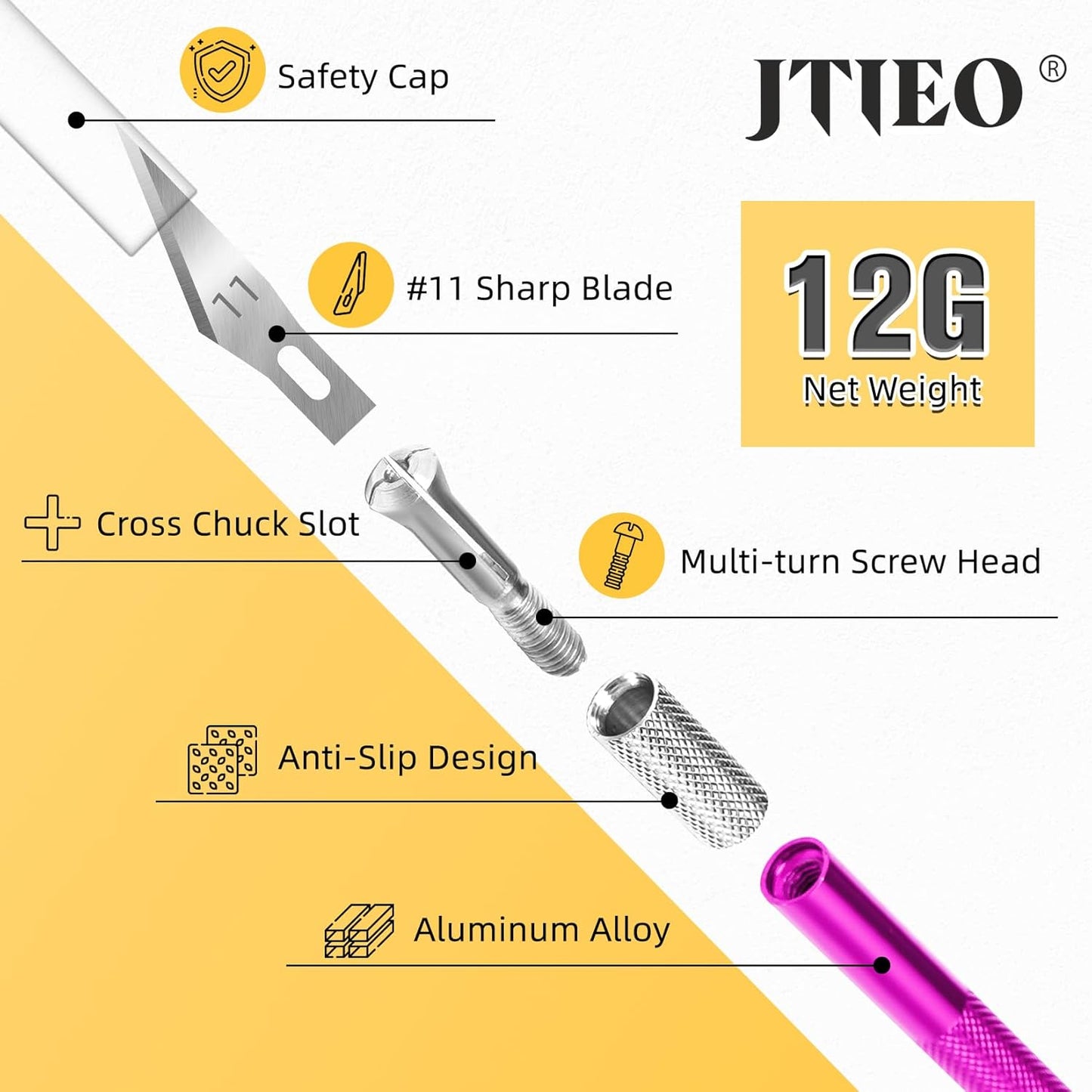 74 Pack Hobby Knife Exacto Knife with 4 Upgrade Sharp Hobby Knives and 70 Spare Craft Knife Blades for Art, Scrapbooking,Stencil