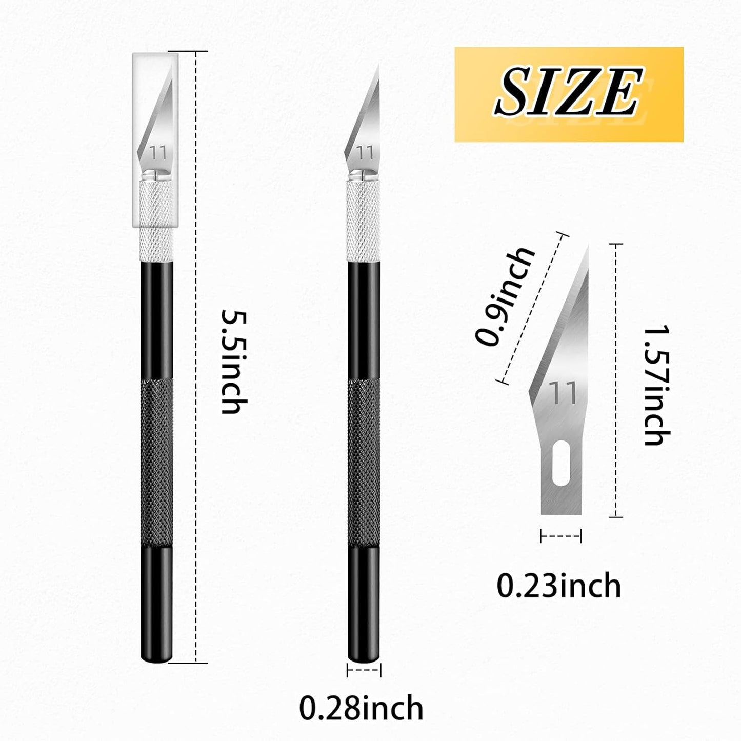74 Pack Hobby Knife Exacto Knife with 4 Upgrade Sharp Hobby Knives and 70 Spare Craft Knife Blades for Art, Scrapbooking,Stencil