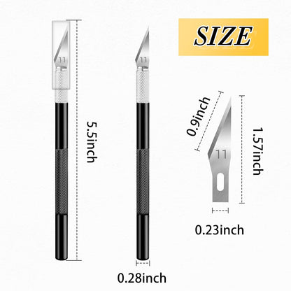 74 Pack Hobby Knife Exacto Knife with 4 Upgrade Sharp Hobby Knives and 70 Spare Craft Knife Blades for Art, Scrapbooking,Stencil