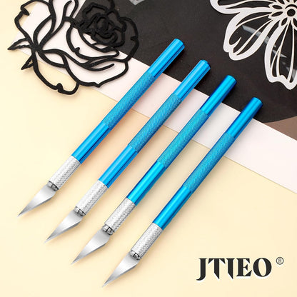 74 Pack Hobby Knife Exacto Knife with 4 Upgrade Sharp Hobby Knives and 70 Spare Craft Knife Blades for Art, Scrapbooking,Stencil