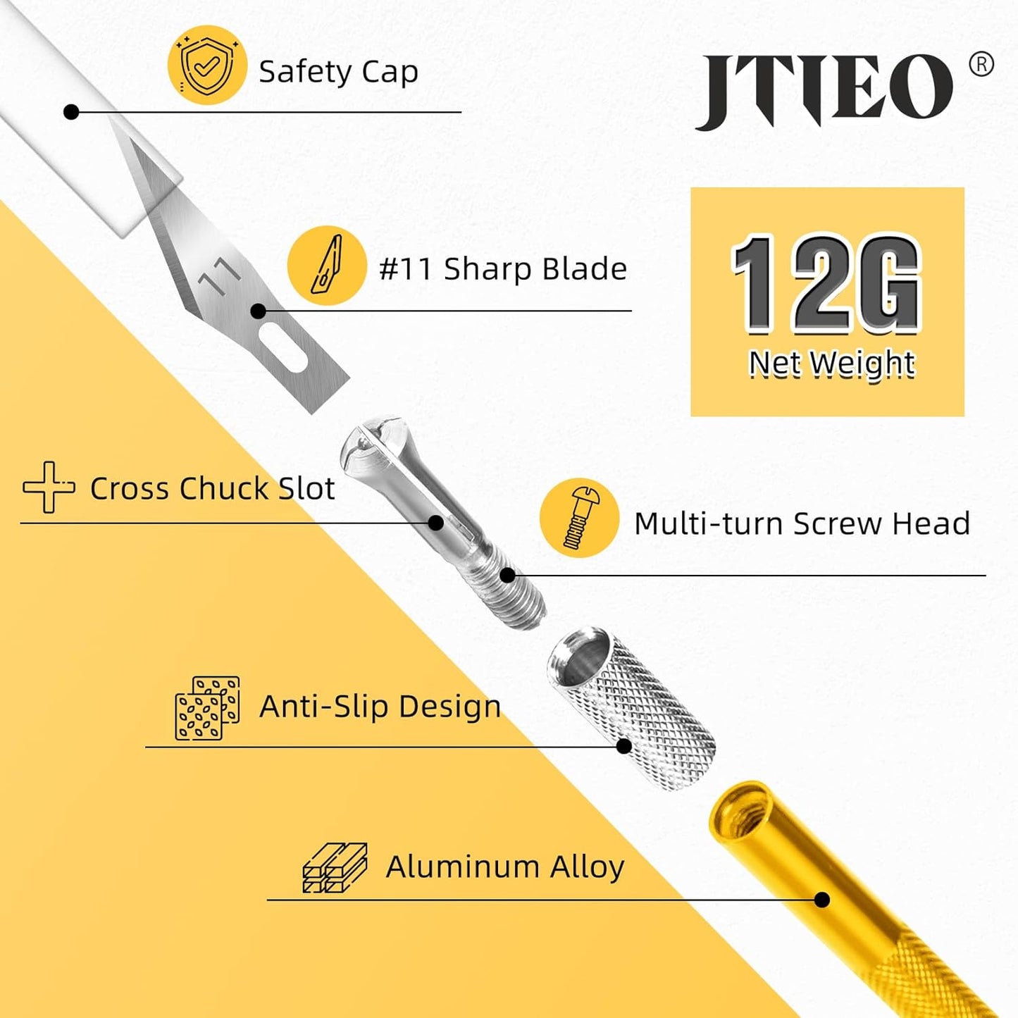 74 Pack Hobby Knife Exacto Knife with 4 Upgrade Sharp Hobby Knives and 70 Spare Craft Knife Blades for Art, Scrapbooking,Stencil