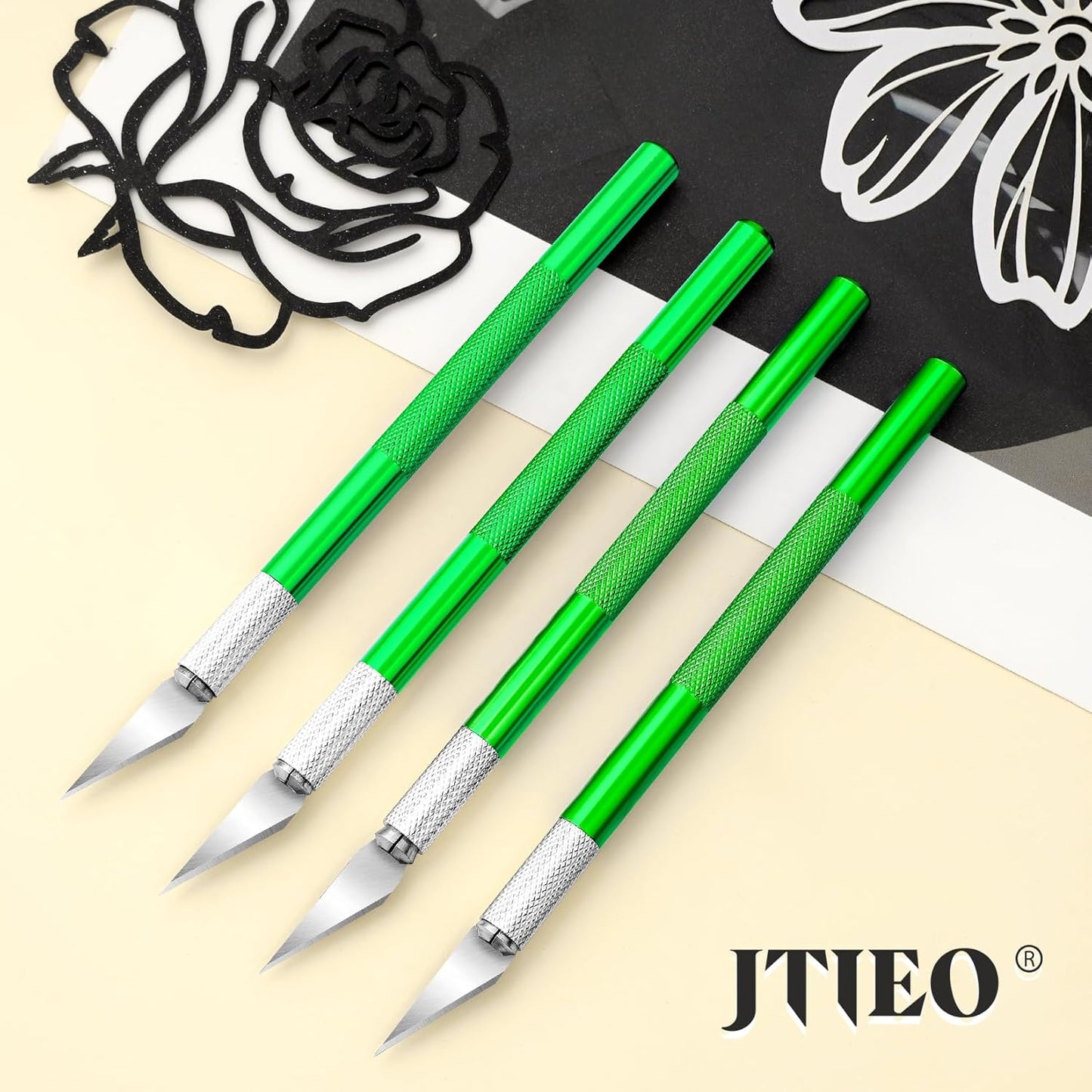 74 Pack Hobby Knife Exacto Knife with 4 Upgrade Sharp Hobby Knives and 70 Spare Craft Knife Blades for Art, Scrapbooking,Stencil