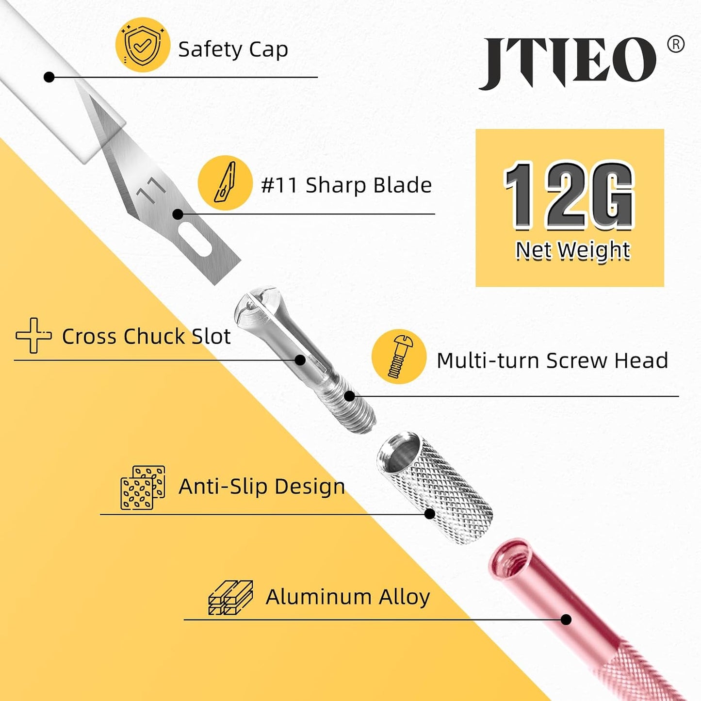74 Pack Hobby Knife Exacto Knife with 4 Upgrade Sharp Hobby Knives and 70 Spare Craft Knife Blades for Art, Scrapbooking,Stencil