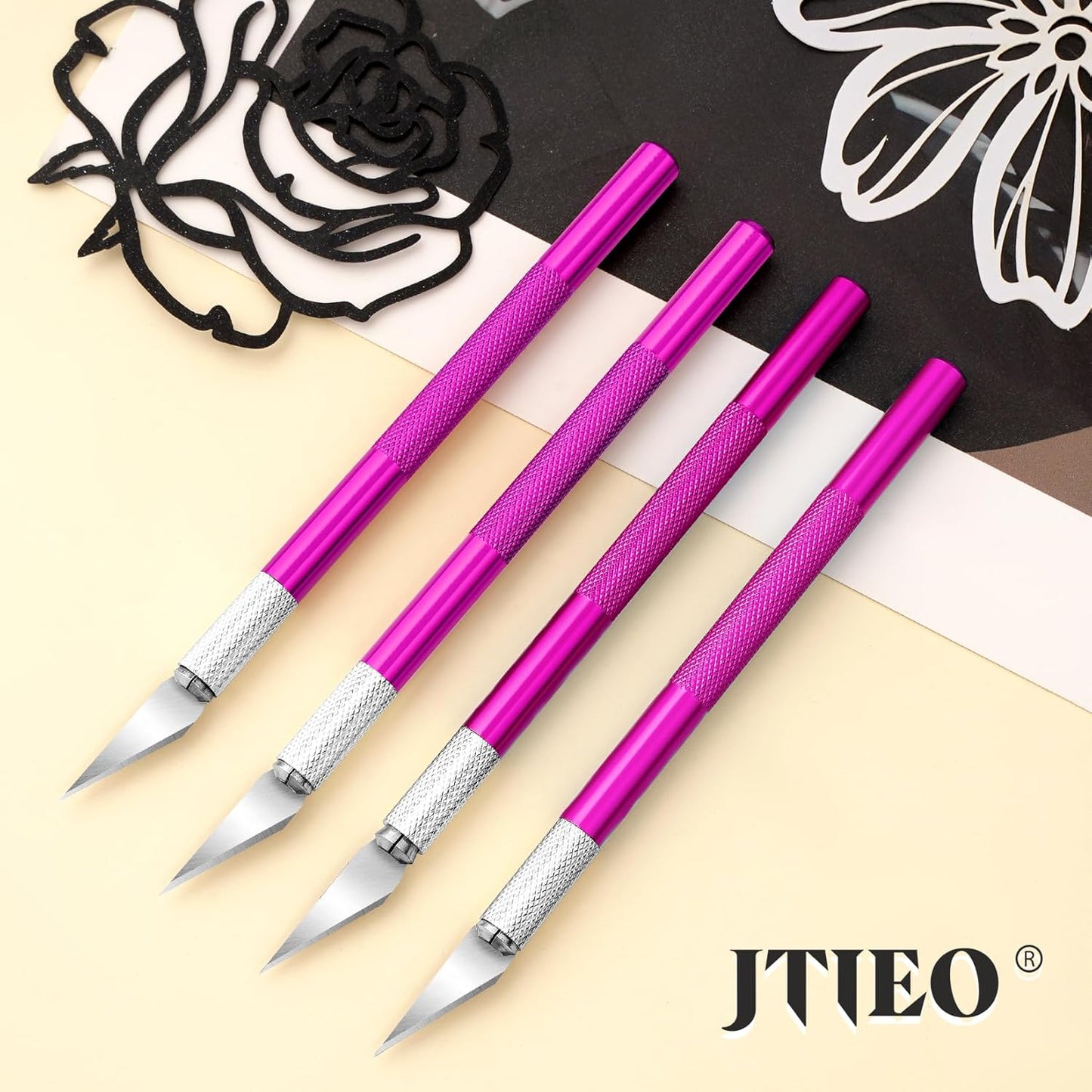 74 Pack Hobby Knife Exacto Knife with 4 Upgrade Sharp Hobby Knives and 70 Spare Craft Knife Blades for Art, Scrapbooking,Stencil