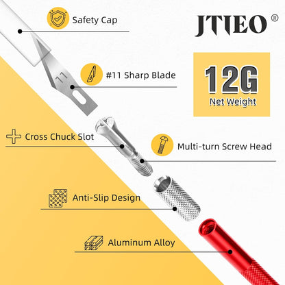 74 Pack Hobby Knife Exacto Knife with 4 Upgrade Sharp Hobby Knives and 70 Spare Craft Knife Blades for Art, Scrapbooking,Stencil