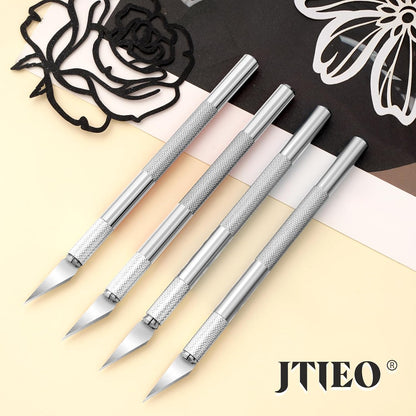 74 Pack Hobby Knife Exacto Knife with 4 Upgrade Sharp Hobby Knives and 70 Spare Craft Knife Blades for Art, Scrapbooking,Stencil