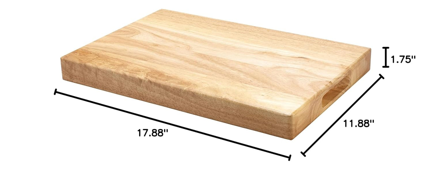 WCB-1218 Wooden Cutting Board, 12-Inch x 18-Inch x 1.75-Inch, Tan, 12 X 18