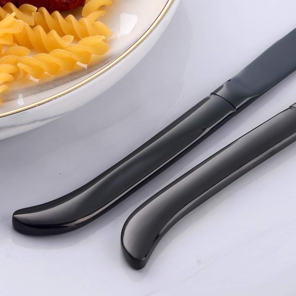 6-Pieces Rainbow Steak Knife Set, Premium Serrated Stainless Steel Kitchen Steak Knives, Flatware Utensil Silverware Sets, Dishwasher Safe