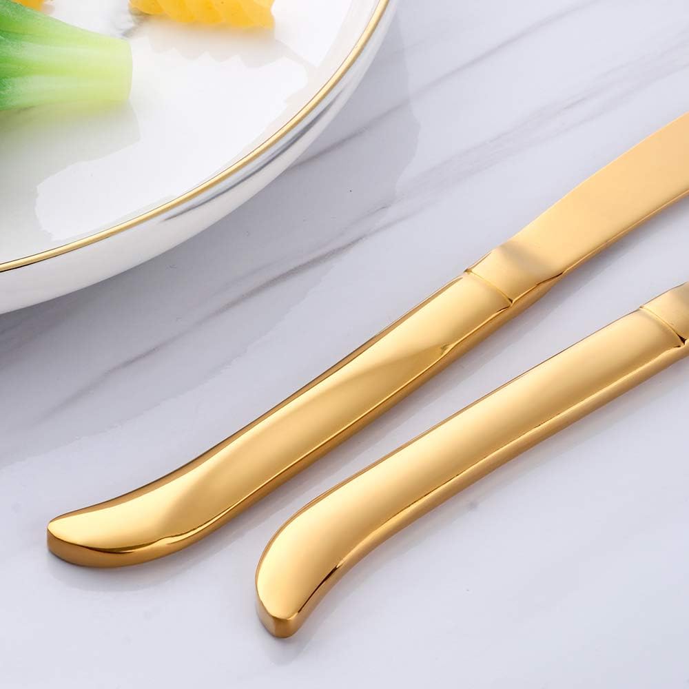 6-Pieces Rainbow Steak Knife Set, Premium Serrated Stainless Steel Kitchen Steak Knives, Flatware Utensil Silverware Sets, Dishwasher Safe