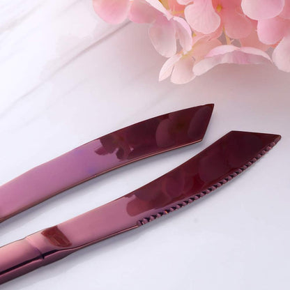 6-Pieces Rainbow Steak Knife Set, Premium Serrated Stainless Steel Kitchen Steak Knives, Flatware Utensil Silverware Sets, Dishwasher Safe
