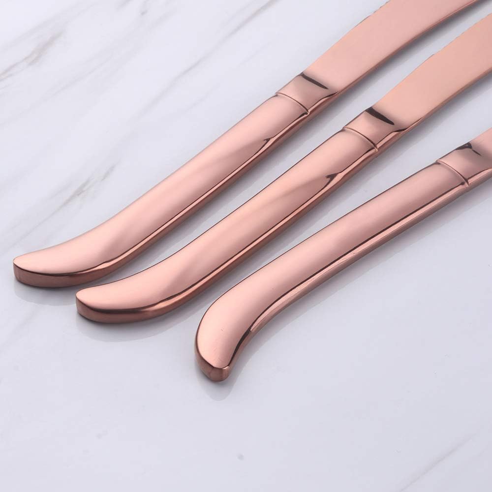 6-Pieces Rainbow Steak Knife Set, Premium Serrated Stainless Steel Kitchen Steak Knives, Flatware Utensil Silverware Sets, Dishwasher Safe