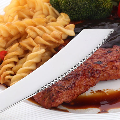 6-Pieces Rainbow Steak Knife Set, Premium Serrated Stainless Steel Kitchen Steak Knives, Flatware Utensil Silverware Sets, Dishwasher Safe