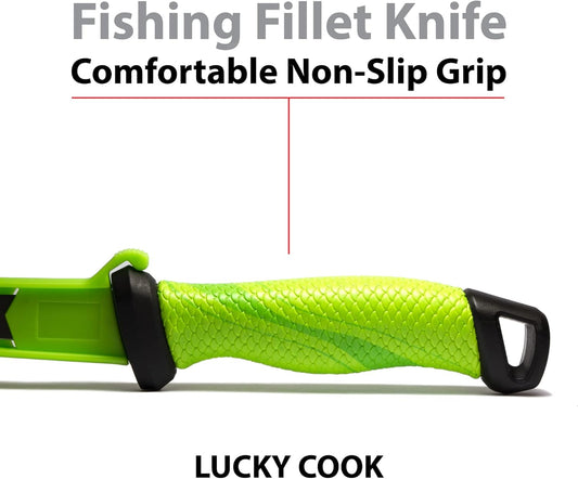 Sharp Curved Fish Fillet Knife 6.5 inch, Flexible Thin and Sturdy Knife with Ergonomic Handle