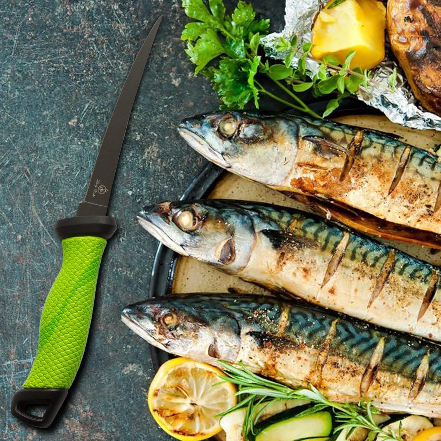 Sharp Curved Fish Fillet Knife 6.5 inch, Flexible Thin and Sturdy Knife with Ergonomic Handle