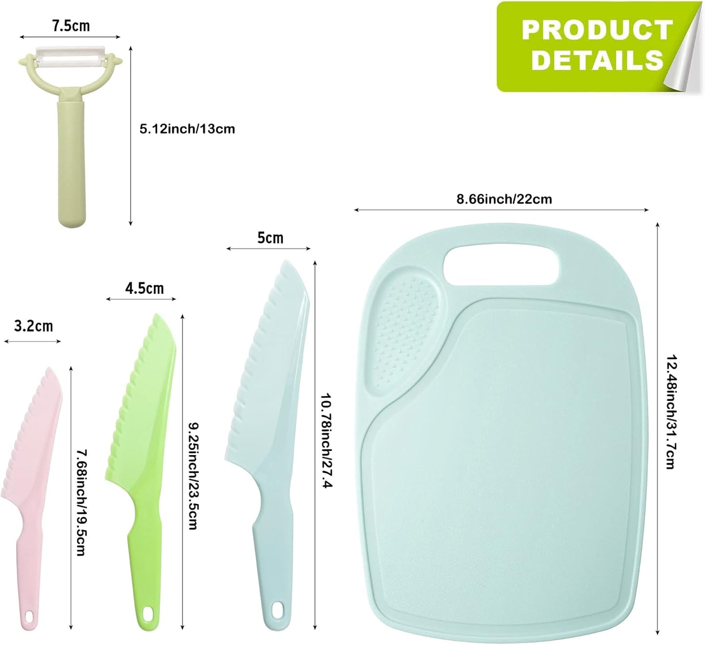 6 Pieces Plastic Fruit Knife: Food-Grade, Kid Kitchen Knife Set Safe | Children's Safe Cooking Knives Perfect for Fruits, Cake, Vegetables & Daily Kitchen Use
