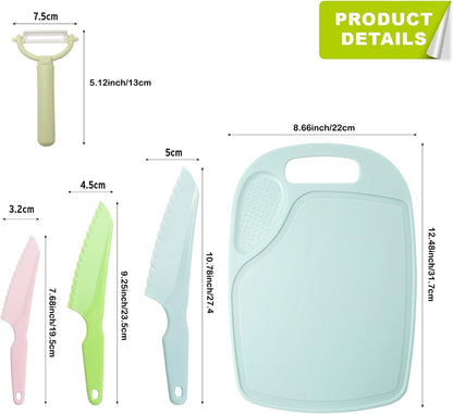 6 Pieces Plastic Fruit Knife: Food-Grade, Kid Kitchen Knife Set Safe | Children's Safe Cooking Knives Perfect for Fruits, Cake, Vegetables & Daily Kitchen Use