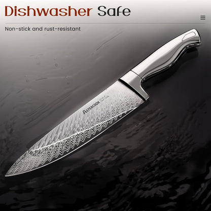 Knife Set, 15-Piece Kitchen Knife Sets with Built-in Sharpener Block, German High Carbon Stainless Steel Knives, Dishwasher Safe, Ergonomic Full-Tang Handle, Perfect Holiday Gifts