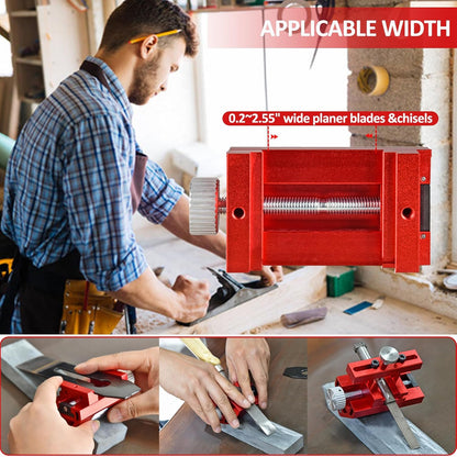 Honing Guide for Chisels and Planes,Adjustable Chisel Sharpening Jig,Fixed Angle Knife Sharpener Tool,Knife Honing Guide Clamping Planer Blade for Chisels and Planes
