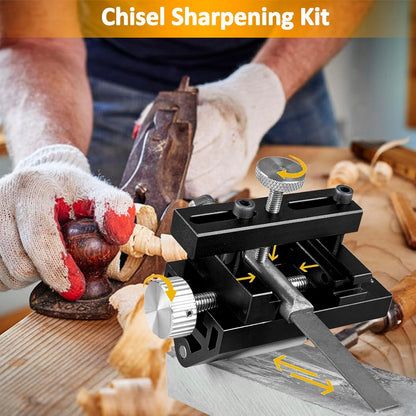 Honing Guide for Chisels and Planes,Adjustable Chisel Sharpening Jig,Fixed Angle Knife Sharpener Tool,Knife Honing Guide Clamping Planer Blade for Chisels and Planes