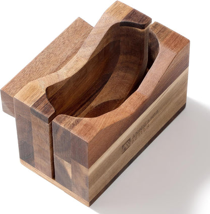Premium Acacia Wood Bagel Slicer For Large Bagel Stylish Hand Crafted Wood Bagel Cutter With Ergonomic Designed Handle Grip