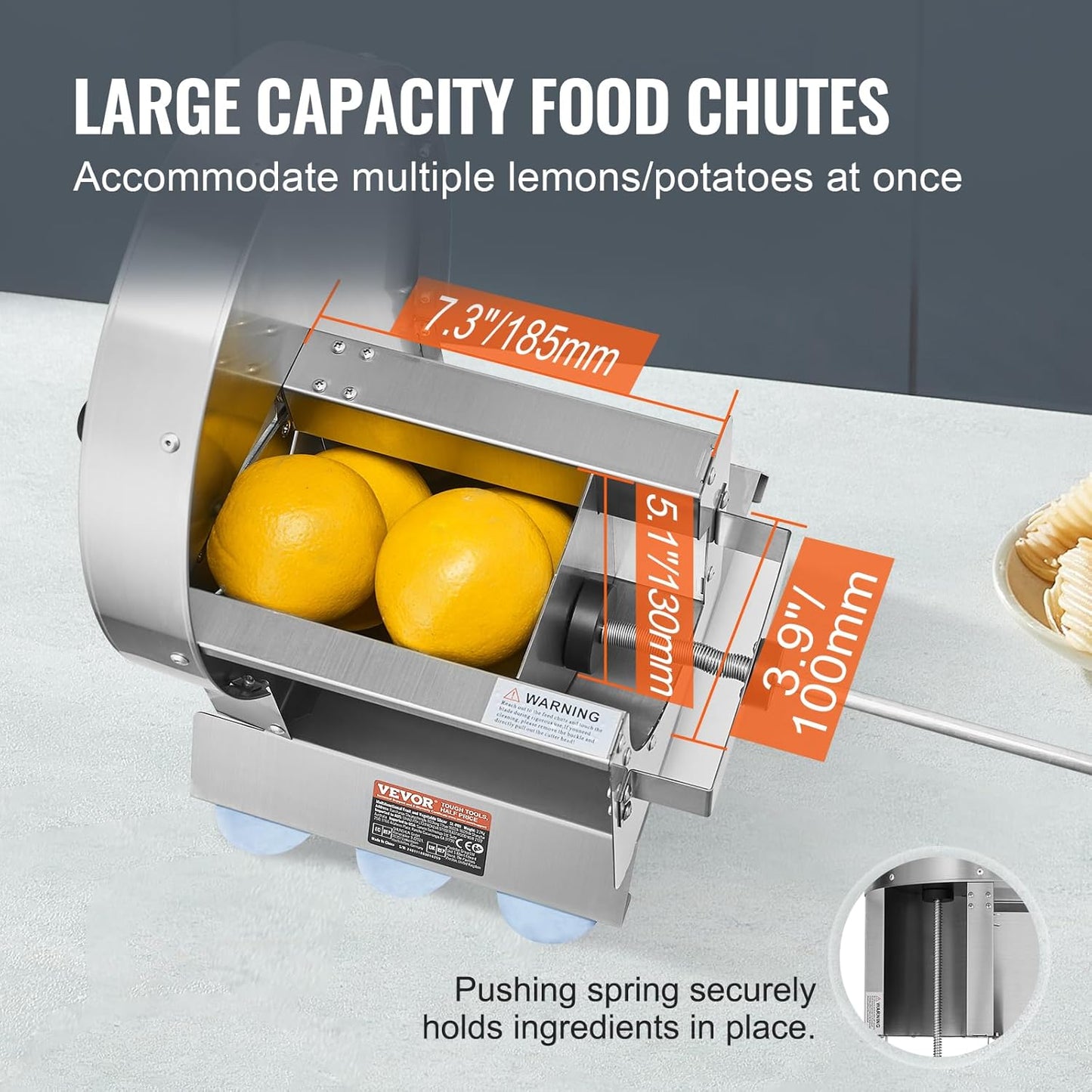 Manual Vegetable Fruit Slicer, 0-0.5"/0-12mm Thickness Adjustable Commercial Slicer Machine, Stainless Steel Food Cutter Slicing Machine with 2 Spare Blades, for Potato, Cucumber, Lemon, Tomato