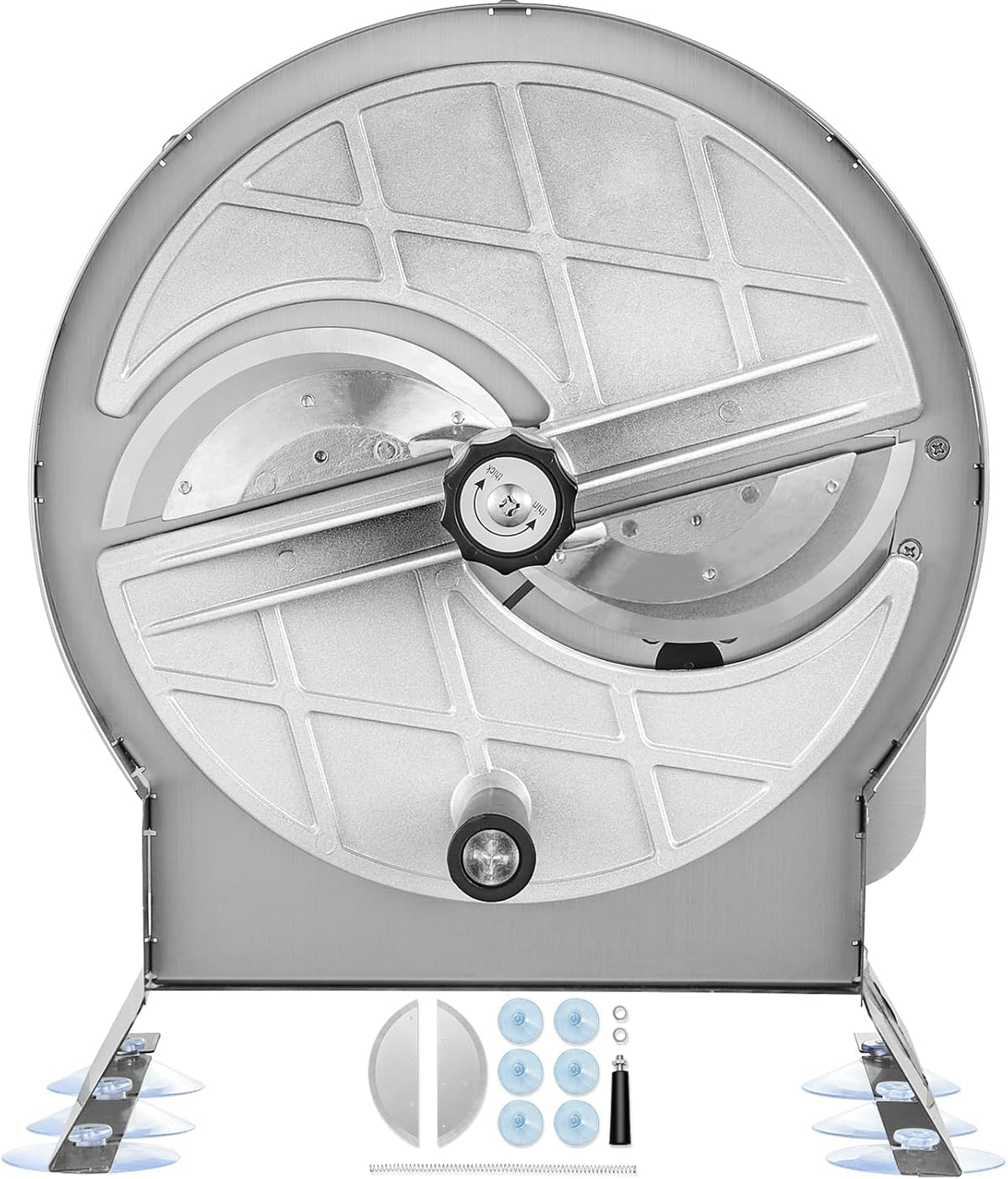 Manual Vegetable Fruit Slicer, 0-0.5"/0-12mm Thickness Adjustable Commercial Slicer Machine, Stainless Steel Food Cutter Slicing Machine with 2 Spare Blades, for Potato, Cucumber, Lemon, Tomato