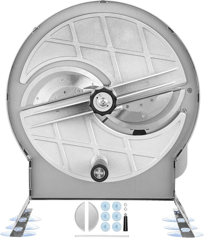 Manual Vegetable Fruit Slicer, 0-0.5"/0-12mm Thickness Adjustable Commercial Slicer Machine, Stainless Steel Food Cutter Slicing Machine with 2 Spare Blades, for Potato, Cucumber, Lemon, Tomato
