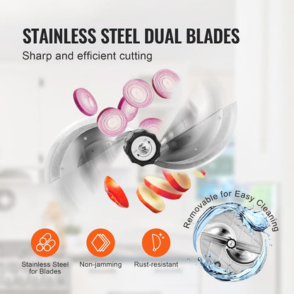 Manual Vegetable Fruit Slicer, 0-0.5"/0-12mm Thickness Adjustable Commercial Slicer Machine, Stainless Steel Food Cutter Slicing Machine with 2 Spare Blades, for Potato, Cucumber, Lemon, Tomato