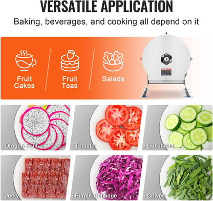 Manual Vegetable Fruit Slicer, 0-0.5"/0-12mm Thickness Adjustable Commercial Slicer Machine, Stainless Steel Food Cutter Slicing Machine with 2 Spare Blades, for Potato, Cucumber, Lemon, Tomato