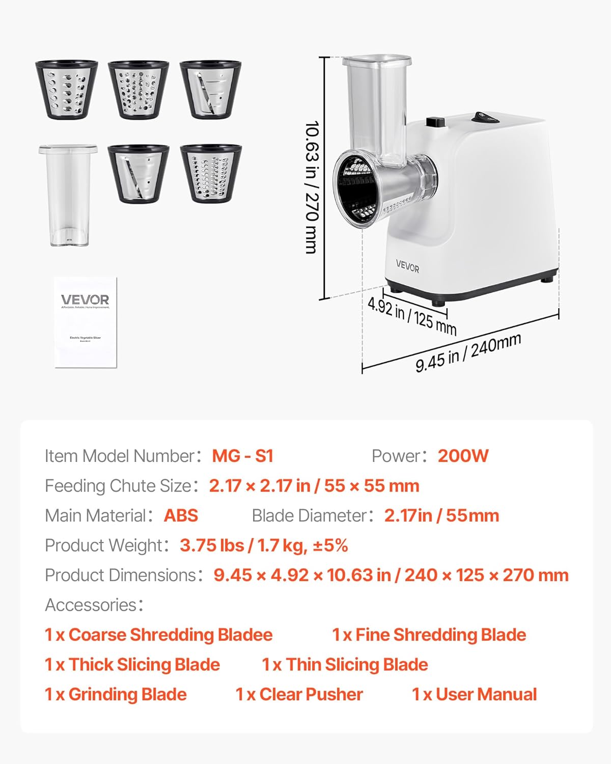 Manual Vegetable Fruit Slicer, 0-0.5"/0-12mm Thickness Adjustable Commercial Slicer Machine, Stainless Steel Food Cutter Slicing Machine with 2 Spare Blades, for Potato, Cucumber, Lemon, Tomato