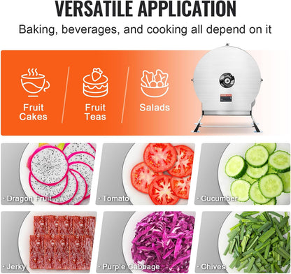 Manual Vegetable Fruit Slicer, 0-0.5"/0-12mm Thickness Adjustable Commercial Slicer Machine, Stainless Steel Food Cutter Slicing Machine with 2 Spare Blades, for Potato, Cucumber, Lemon, Tomato
