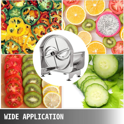Manual Vegetable Fruit Slicer, 0-0.5"/0-12mm Thickness Adjustable Commercial Slicer Machine, Stainless Steel Food Cutter Slicing Machine with 2 Spare Blades, for Potato, Cucumber, Lemon, Tomato