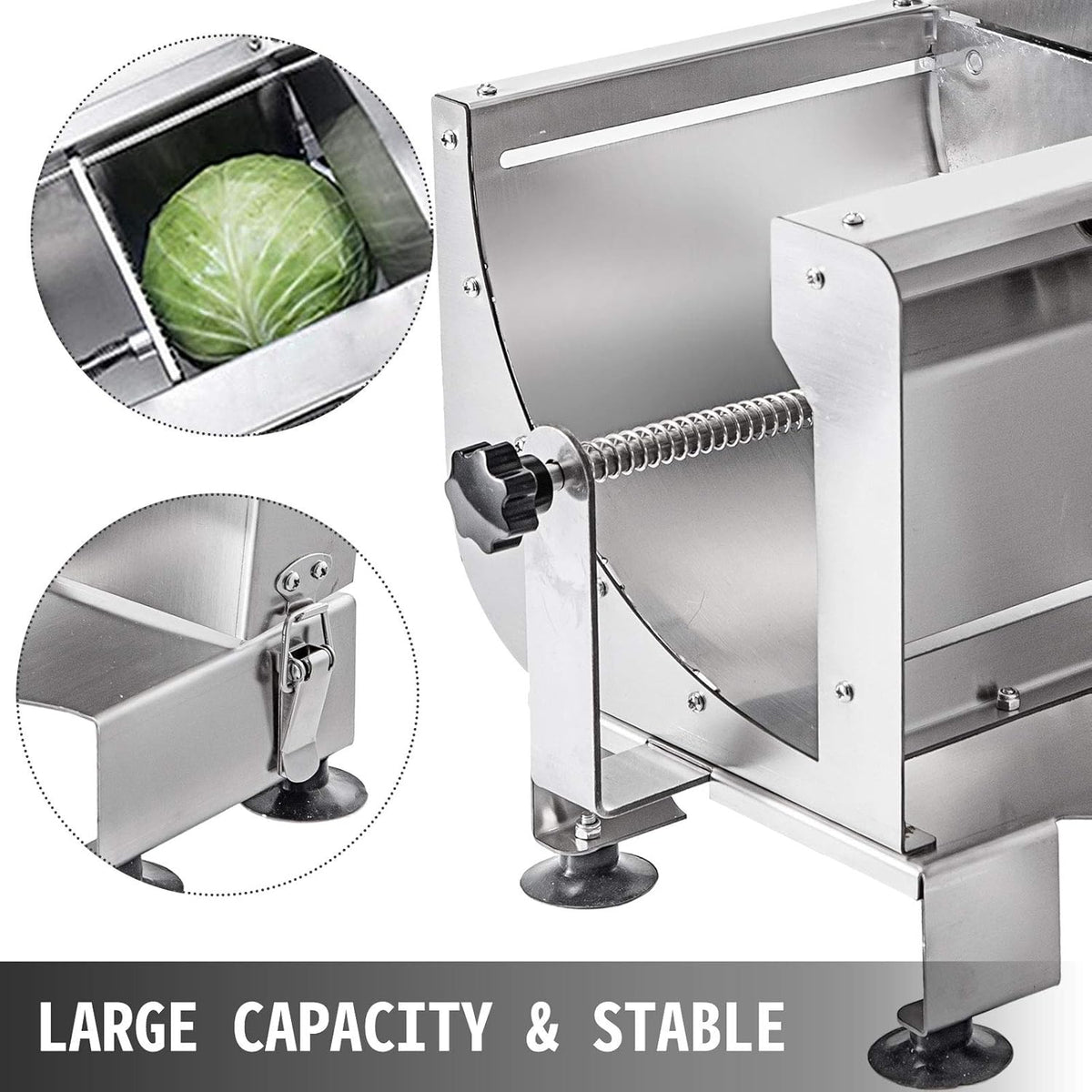 Manual Vegetable Fruit Slicer, 0-0.5"/0-12mm Thickness Adjustable Commercial Slicer Machine, Stainless Steel Food Cutter Slicing Machine with 2 Spare Blades, for Potato, Cucumber, Lemon, Tomato