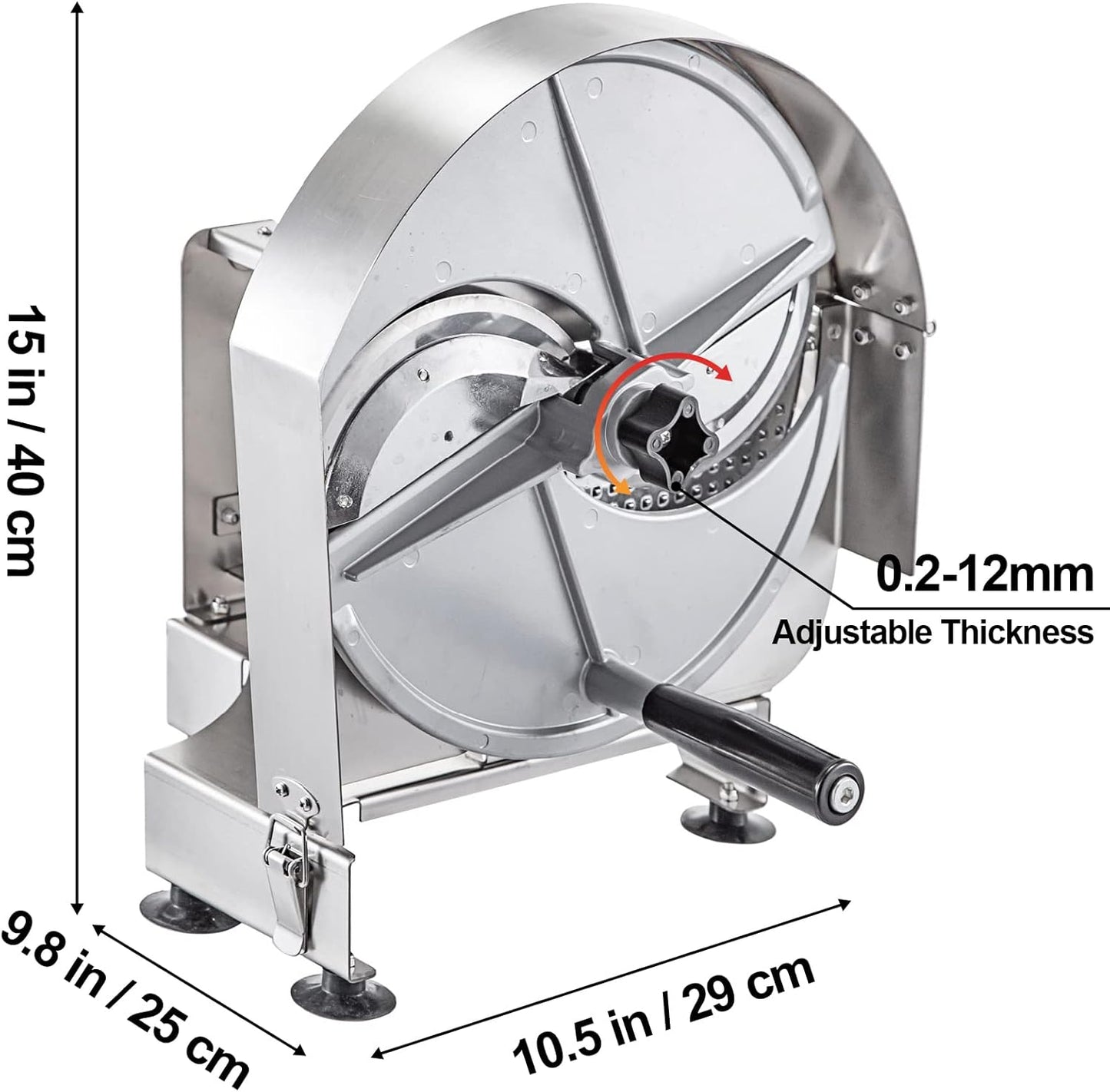 Manual Vegetable Fruit Slicer, 0-0.5"/0-12mm Thickness Adjustable Commercial Slicer Machine, Stainless Steel Food Cutter Slicing Machine with 2 Spare Blades, for Potato, Cucumber, Lemon, Tomato