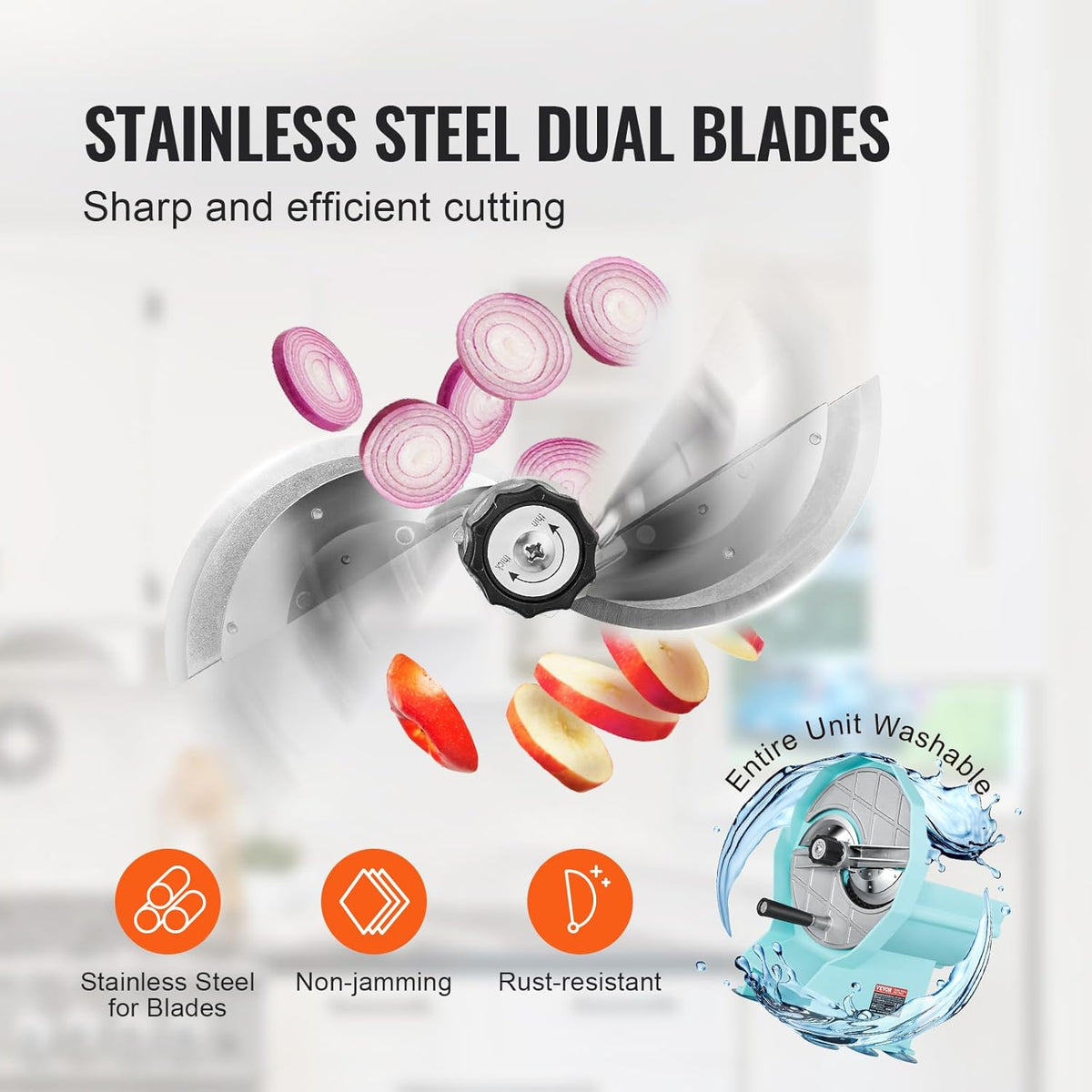 Manual Vegetable Fruit Slicer, 0-0.5"/0-12mm Thickness Adjustable Commercial Slicer Machine, Stainless Steel Food Cutter Slicing Machine with 2 Spare Blades, for Potato, Cucumber, Lemon, Tomato