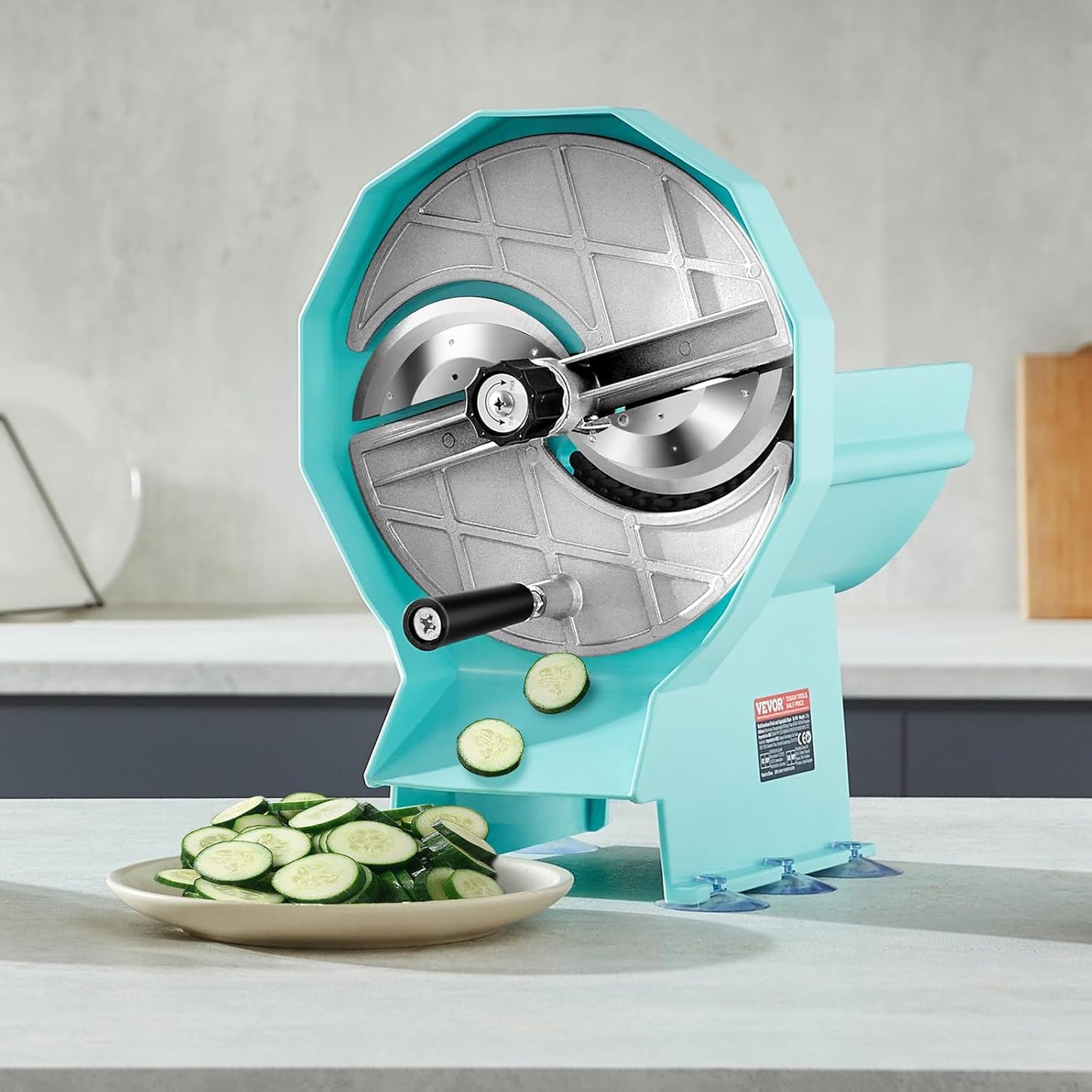 Manual Vegetable Fruit Slicer, 0-0.5"/0-12mm Thickness Adjustable Commercial Slicer Machine, Stainless Steel Food Cutter Slicing Machine with 2 Spare Blades, for Potato, Cucumber, Lemon, Tomato