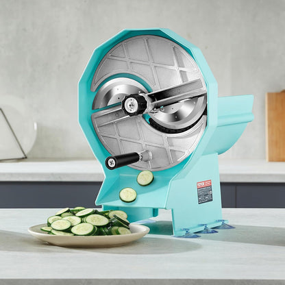 Manual Vegetable Fruit Slicer, 0-0.5"/0-12mm Thickness Adjustable Commercial Slicer Machine, Stainless Steel Food Cutter Slicing Machine with 2 Spare Blades, for Potato, Cucumber, Lemon, Tomato