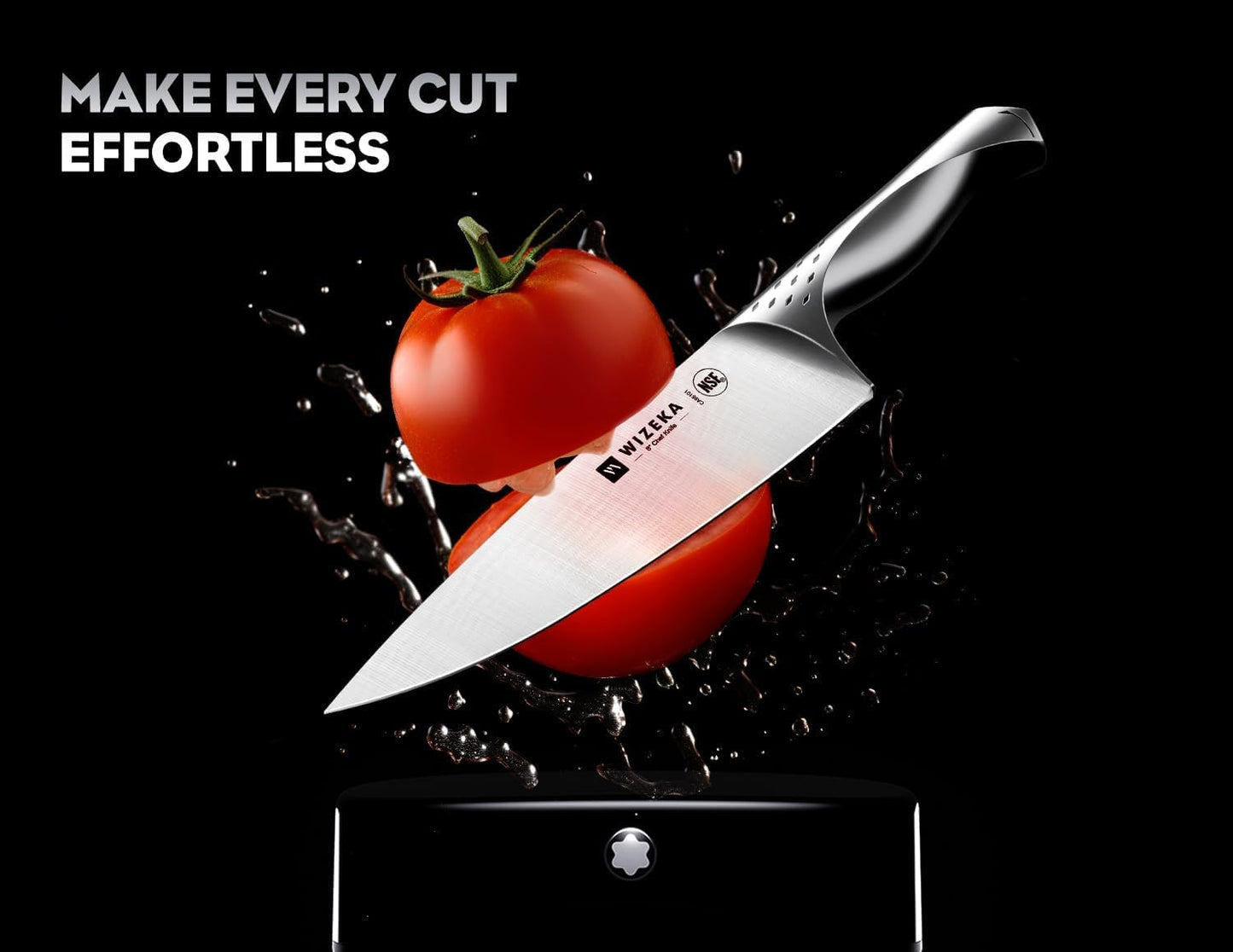 Kitchen Knife Set with Block: Razor Sharp 15 Pcs Professional Chef Knife Set with Knife Sharpener, Food Grade German Stainless Steel Knife Block Set, Jaguar Series