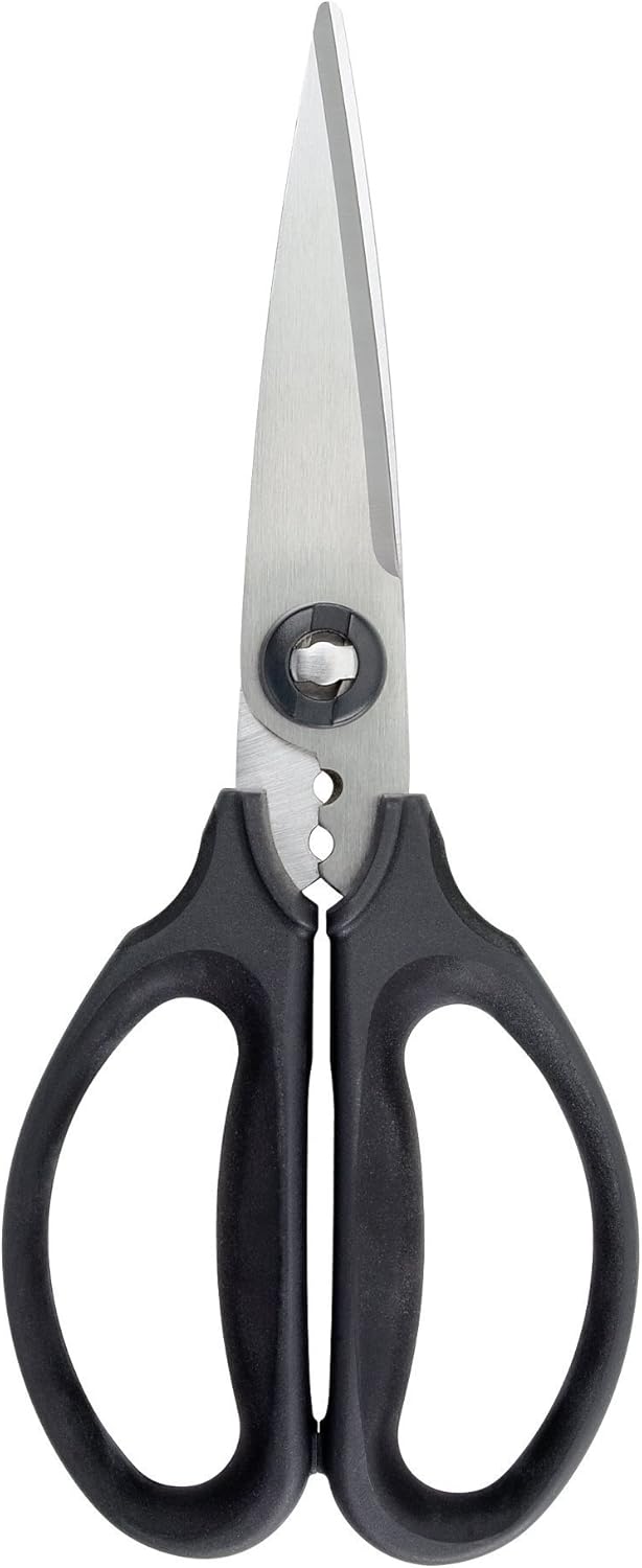 Good Grips Multi-Purpose Kitchen and Herbs Scissors | Stainless design slices through cardboard, twine, meat, vegetables and more