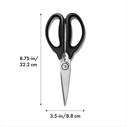Good Grips Multi-Purpose Kitchen and Herbs Scissors | Stainless design slices through cardboard, twine, meat, vegetables and more