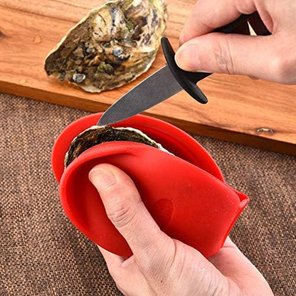 Silicone Oyster Shucking Hand Clip Oyster Shucker Shellfish Opener Kitchen Tool for Seafood Oyster Knives Opener Shellfish Shucker (2PCS)