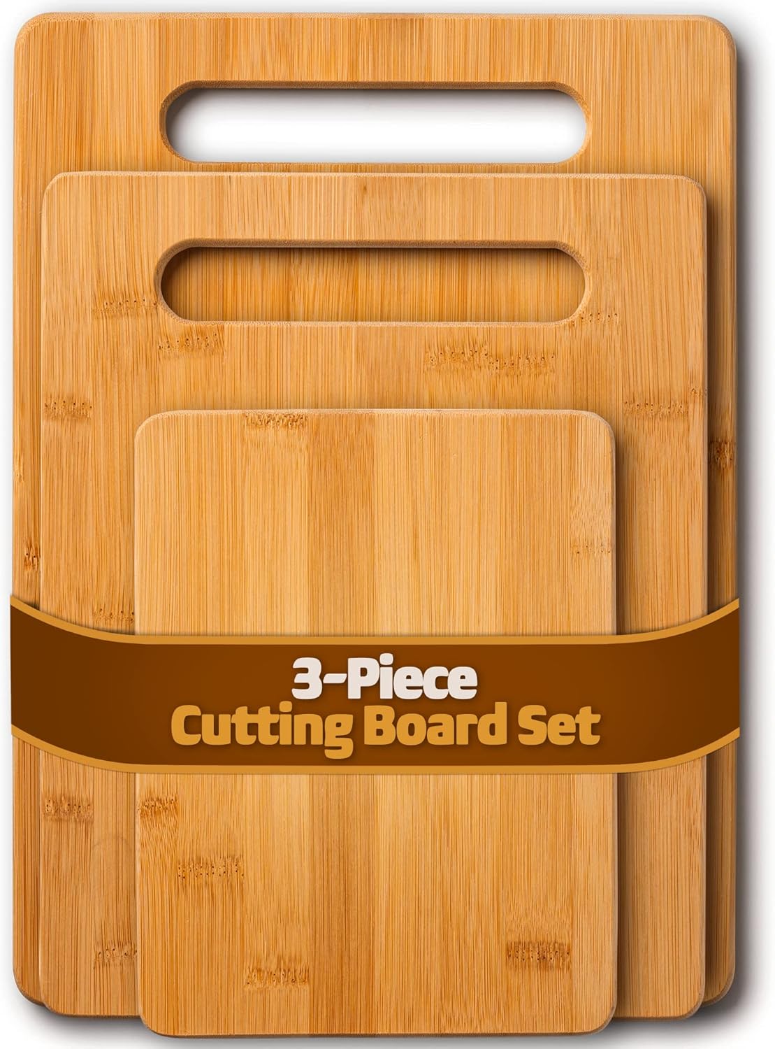 Bamboo Cutting Board, Wooden Kitchen Chopping Board for Food Prep, Chopping, Carving Meat, Fruits Vegetables, 12.5" x 9"