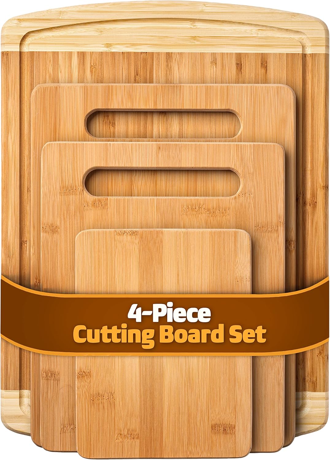 Bamboo Cutting Board, Wooden Kitchen Chopping Board for Food Prep, Chopping, Carving Meat, Fruits Vegetables, 12.5" x 9"