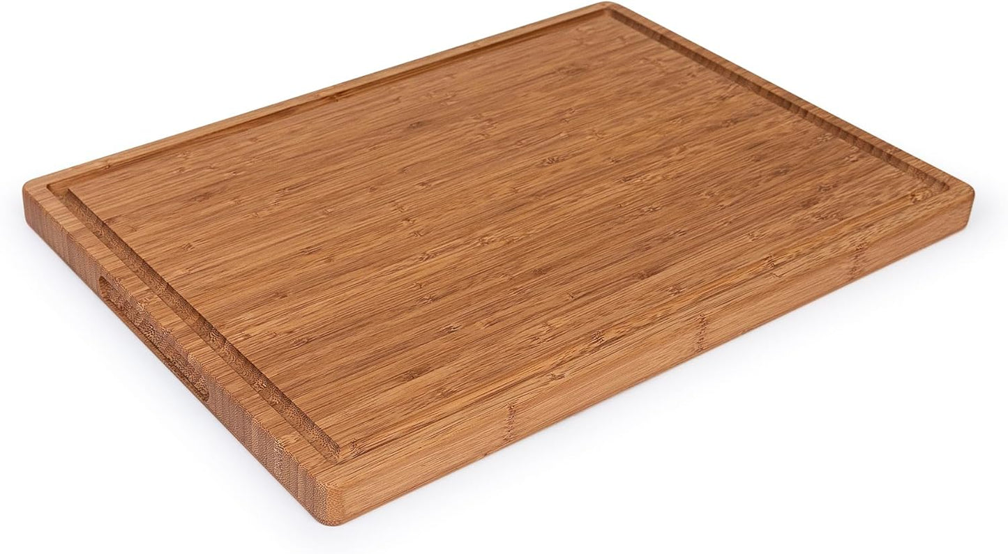 Bamboo Cutting Board, Wooden Kitchen Chopping Board for Food Prep, Chopping, Carving Meat, Fruits Vegetables, 12.5" x 9"