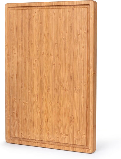Bamboo Cutting Board, Wooden Kitchen Chopping Board for Food Prep, Chopping, Carving Meat, Fruits Vegetables, 12.5" x 9"