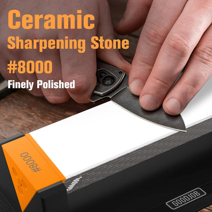Extra Large Diamond Sharpening Stone Set 3 Side Grit 400/600/1000 Premium Industrial Diamond Knife Sharpener Suitable for Steel of any Hardness with Angle Guide and Non-Slip Base (GB-3DL)