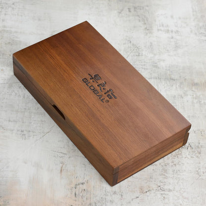 Global Fine Edge Steak Knife Set - Made in Japan - 6 Knives with Wood Case