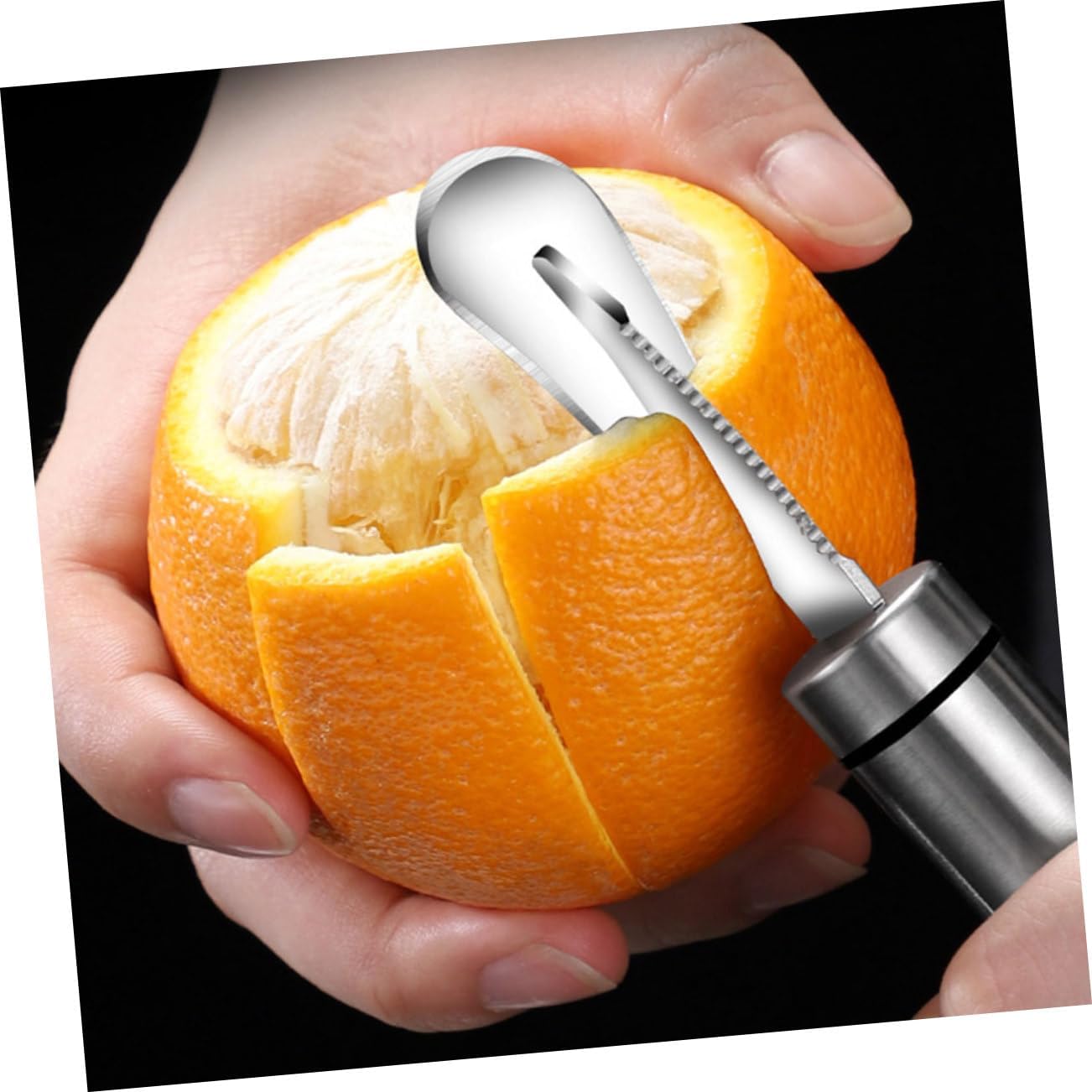 Stainless Steel Citrus Peeler Set 2pcs Grapefruit Knife Orange Cutter Kitchen Fruit Peeling Tool for Home Use for Citrus Fruits
