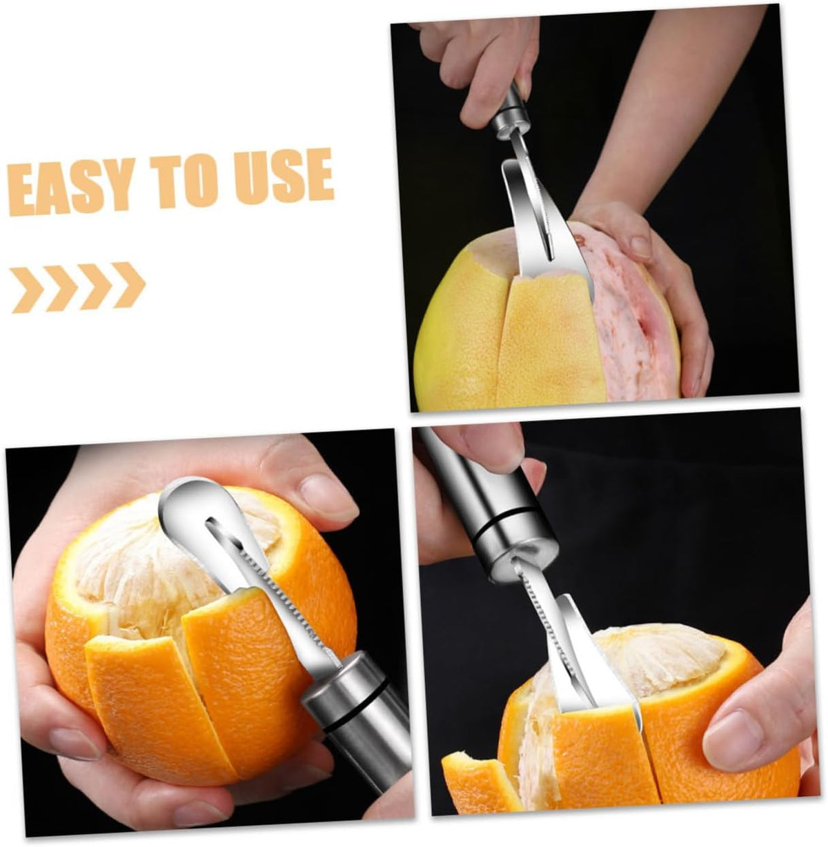 Stainless Steel Citrus Peeler Set 2pcs Grapefruit Knife Orange Cutter Kitchen Fruit Peeling Tool for Home Use for Citrus Fruits