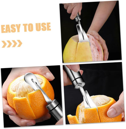 Stainless Steel Citrus Peeler Set 2pcs Grapefruit Knife Orange Cutter Kitchen Fruit Peeling Tool for Home Use for Citrus Fruits